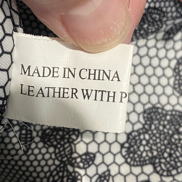 BetsyJohnson br leather/faux snakeskin trim,gold roses buttons hobo - Picture 7 of 16